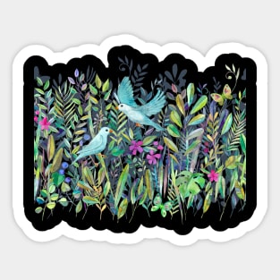 Little Garden Birds in Watercolor Sticker